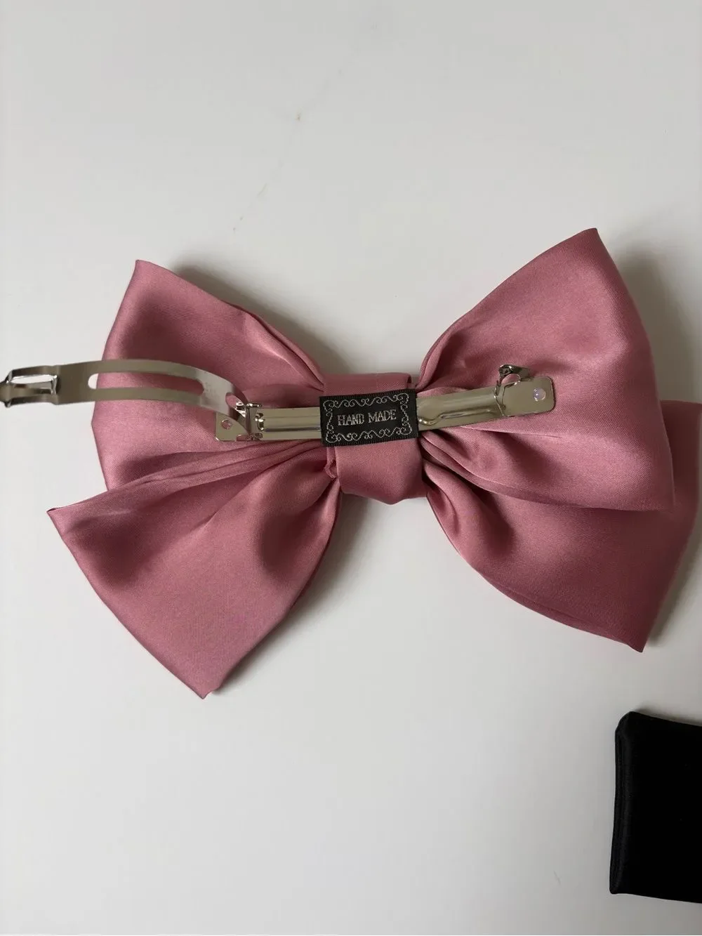 J. Crew Handmade Kids Bow Trio - Pink Satin, Black Satin & Tartan Pearl